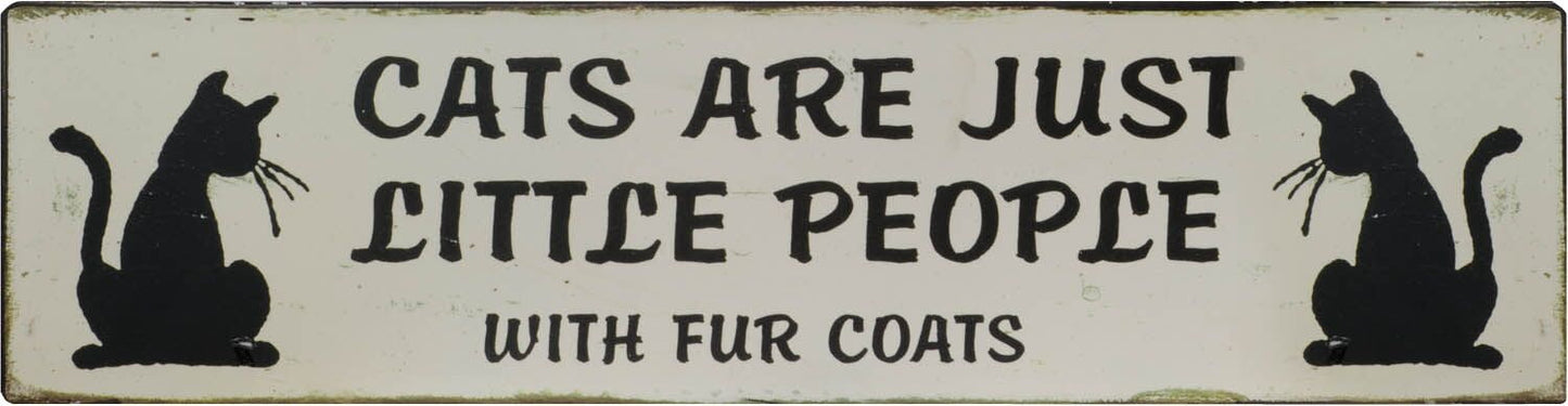 Cats Are Just Little People Mango Wood Wall Plaque Natural