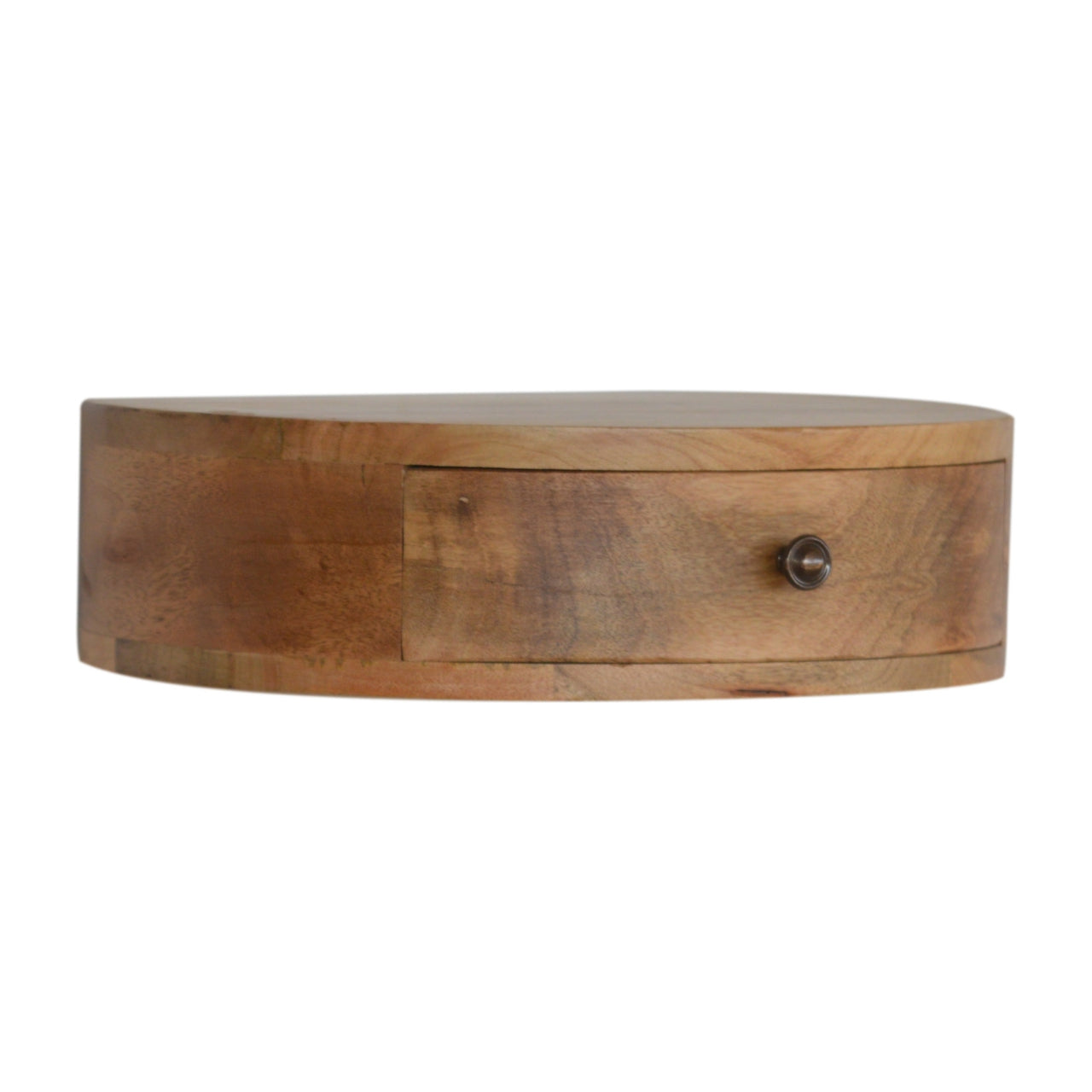 Wall Mounted Rounded Floating Bedside Shelf Solid Mango Wood Natural