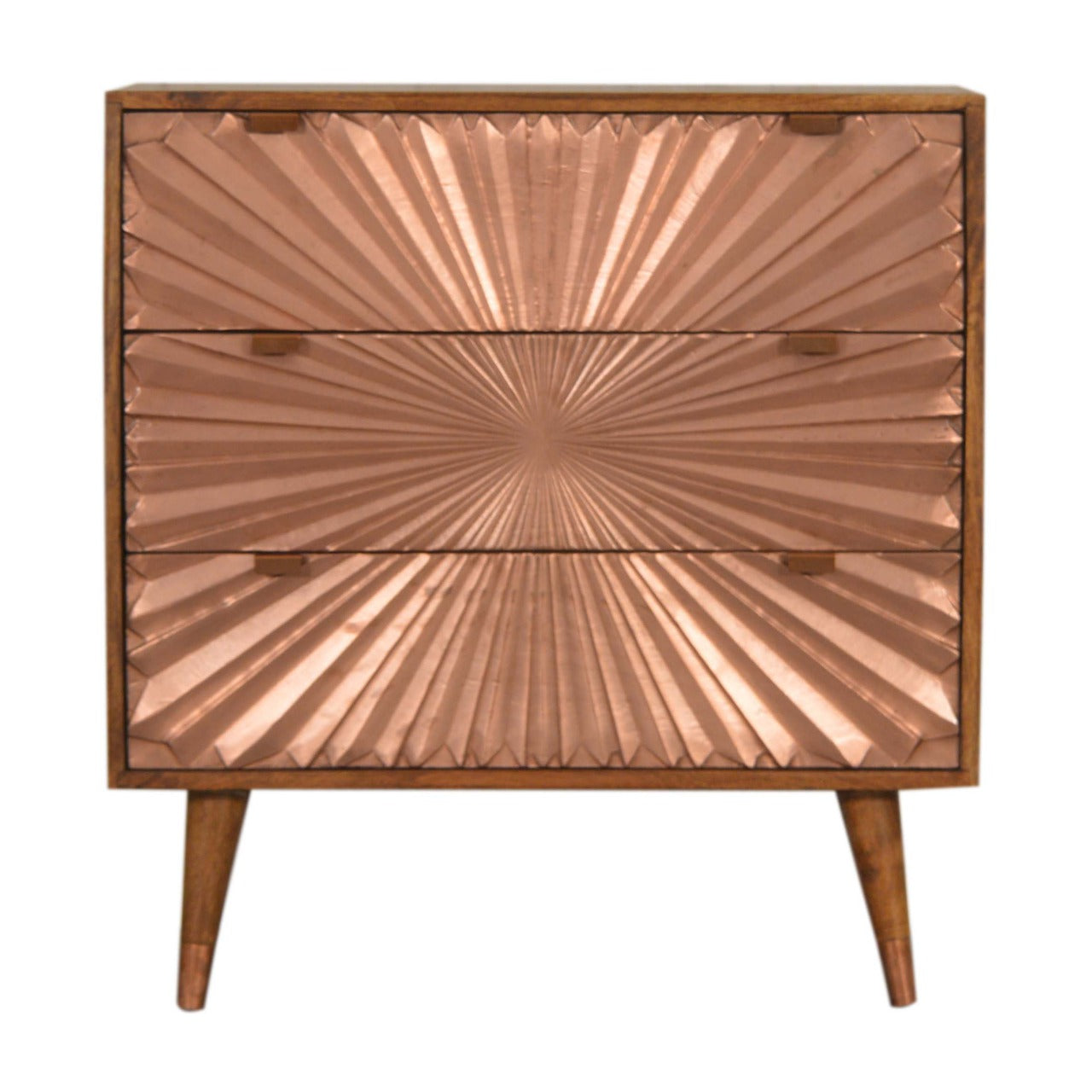 Manila Copper Hardware Solid Mango Wood 4 Drawer Chest