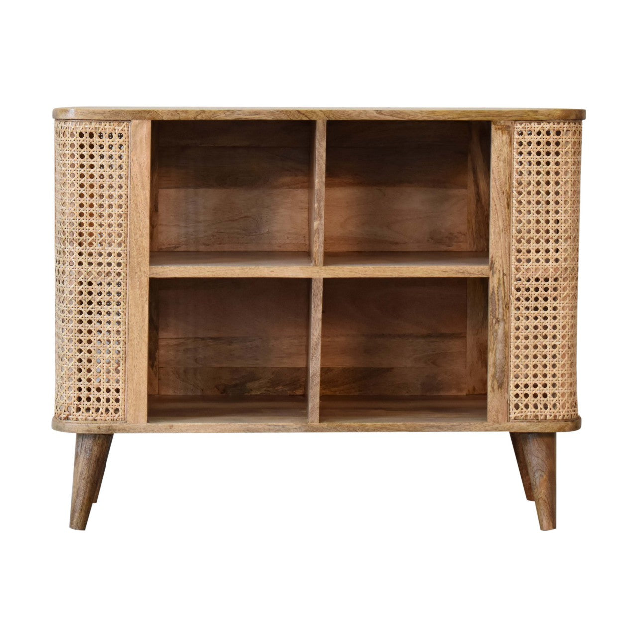 Larissa Wide Double Open Cabinet Solid Mango Wood Natural