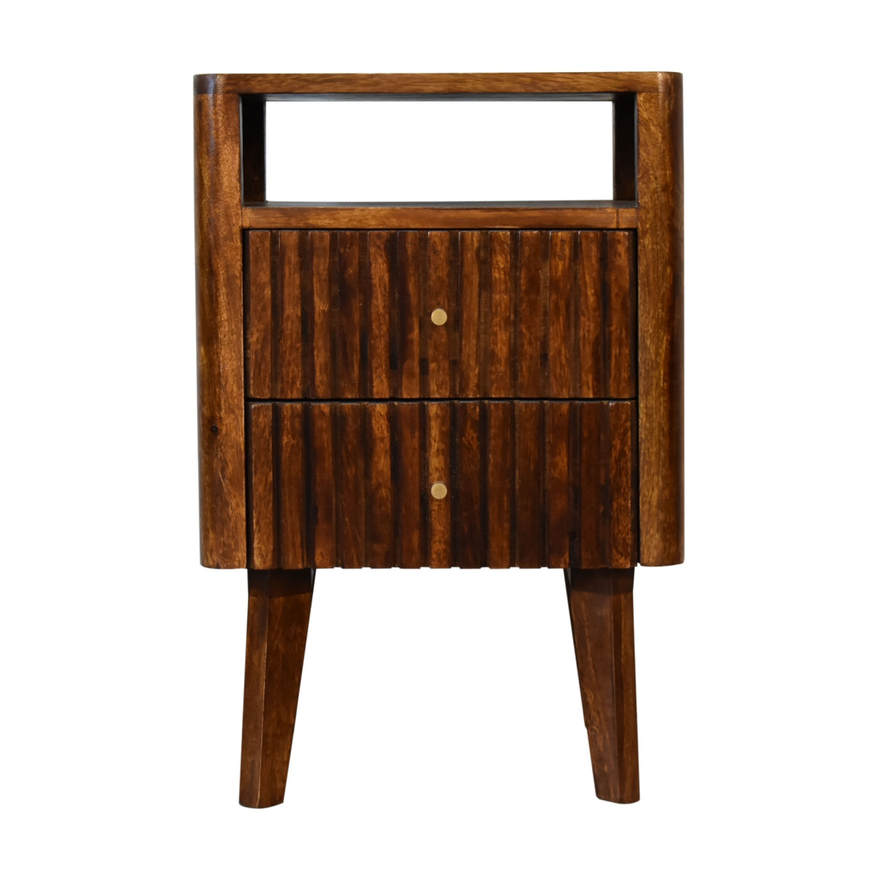 Reeve Open Shelf Solid Mango Wood Bedside Table Natural