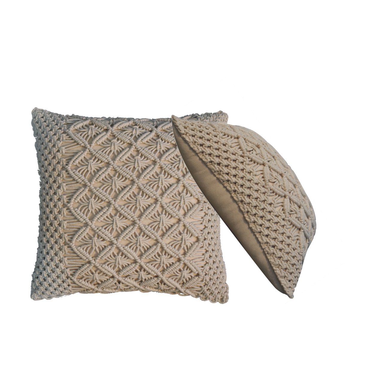 Lira Woven Cream Cushion Cover Set of 2 Cotton