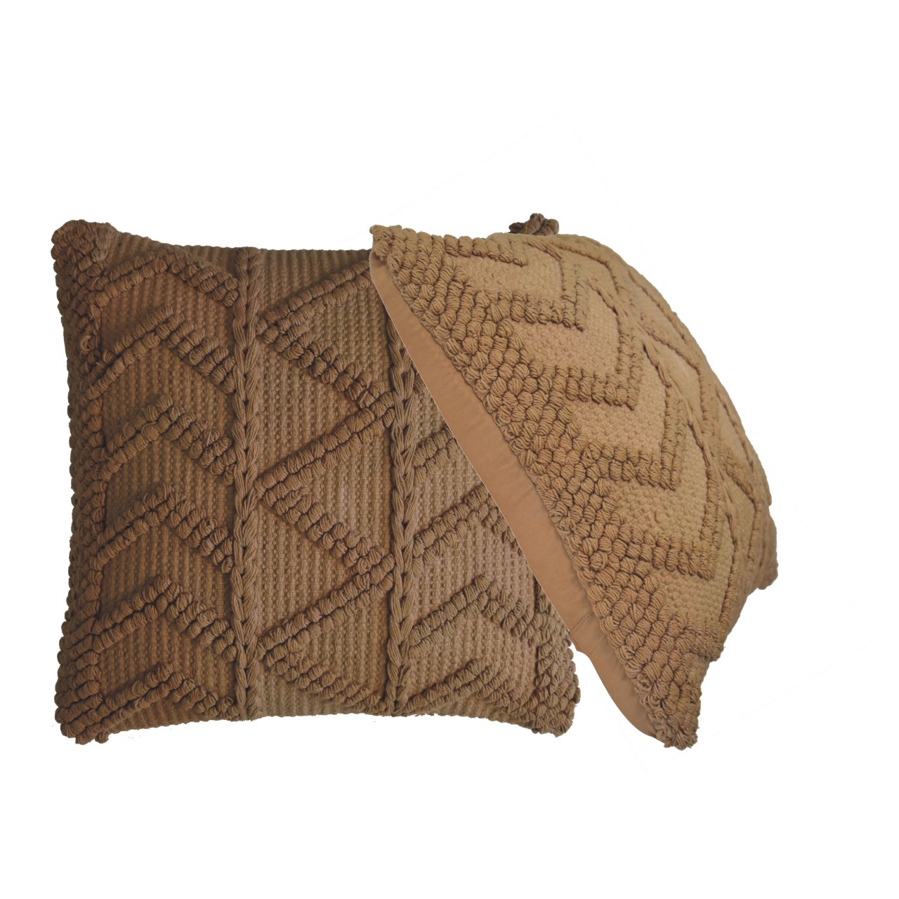 Alda Woven Coffee Brown Natural Cushion Cover Set of 2