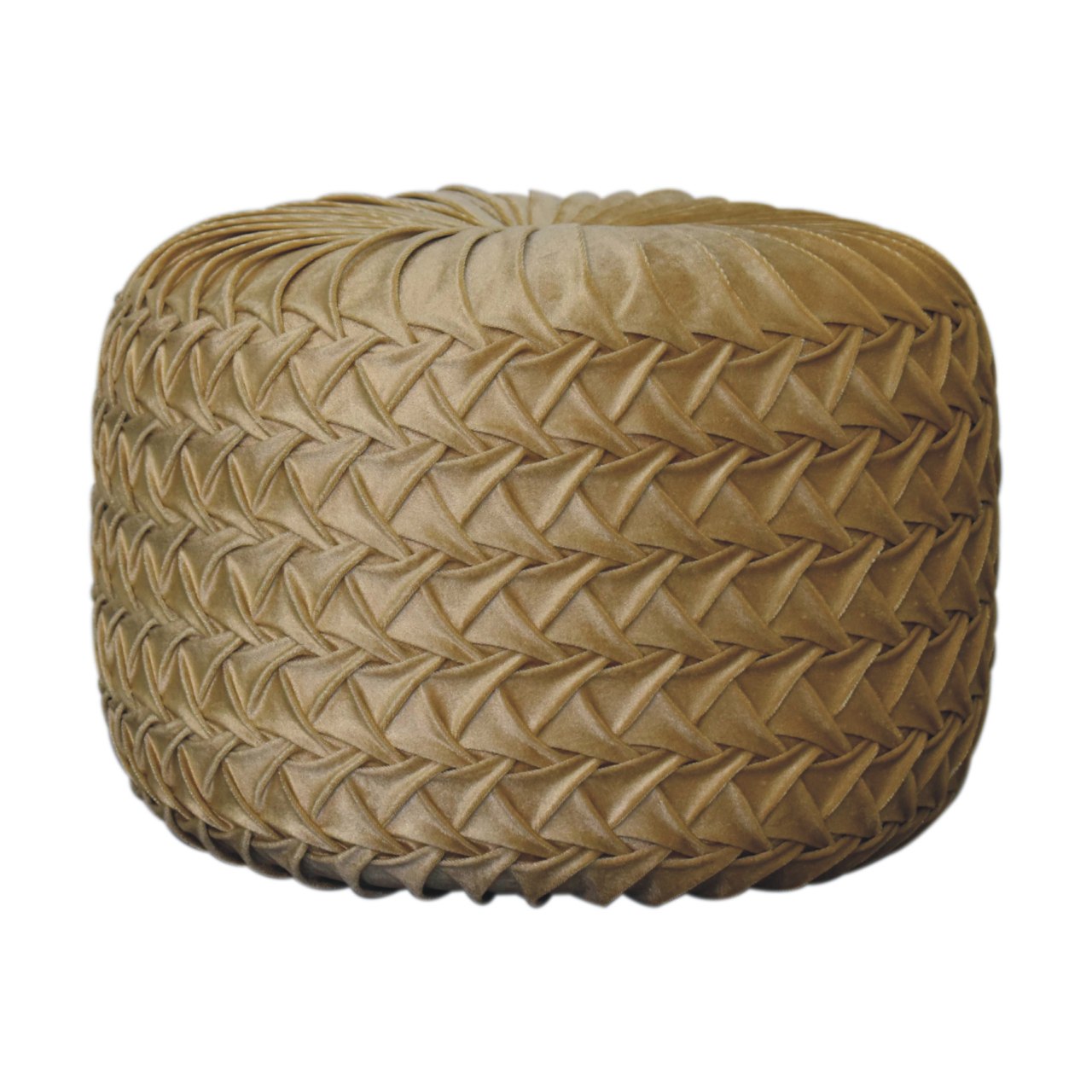 Ochre Yellow Knitted Hart Pouffe Ottoman Solid Footed Base