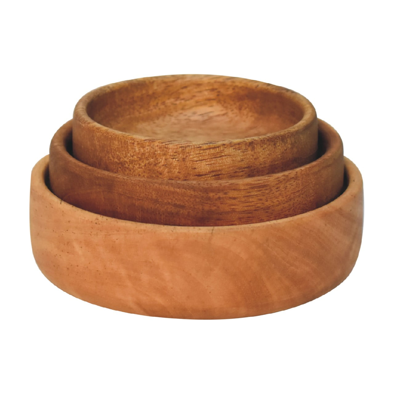 Handcrafted Solid Wood Graduating Fruit Bowl Set of 3