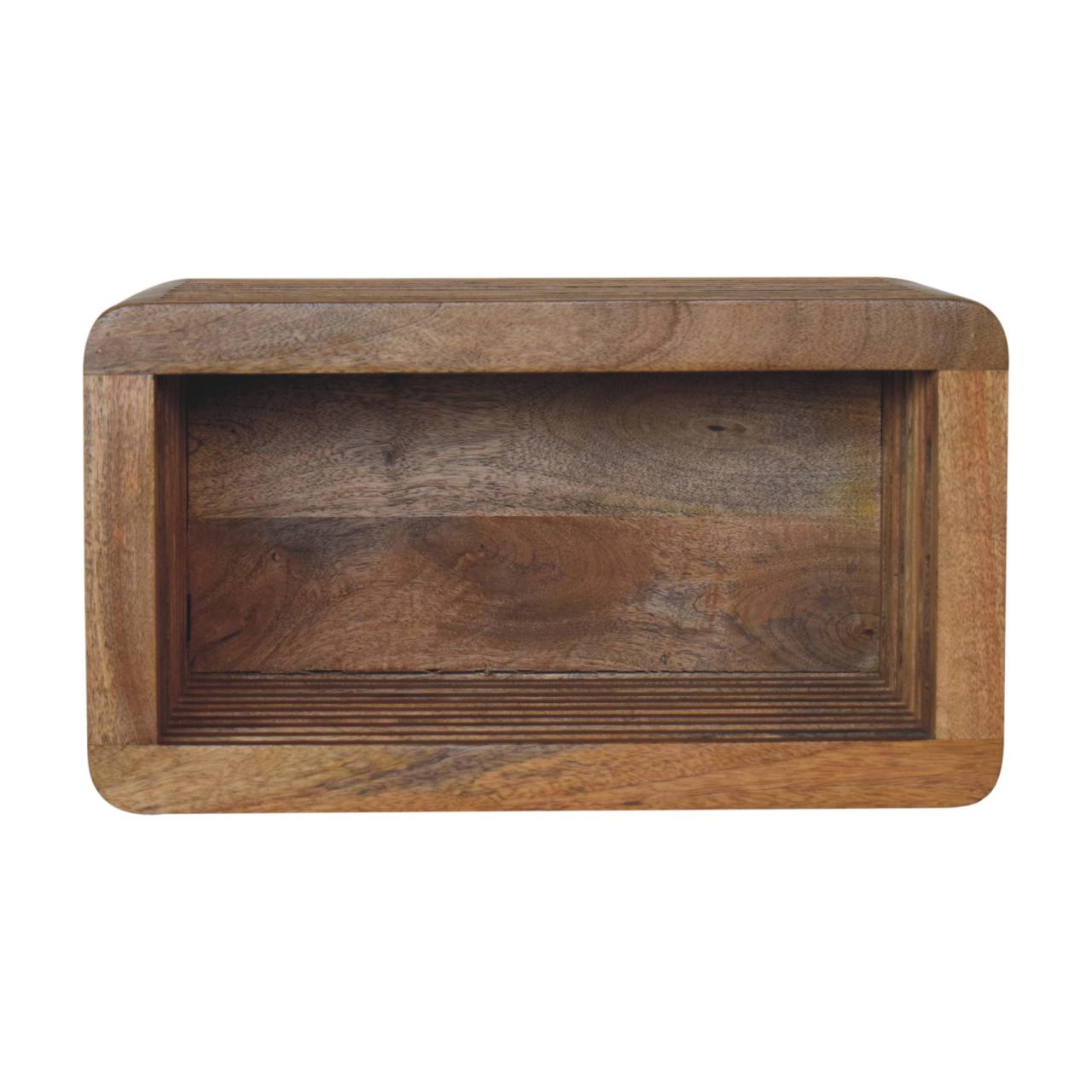Soba Wall Mounted Floating Bedside Shelf Solid Mango Wood Natural