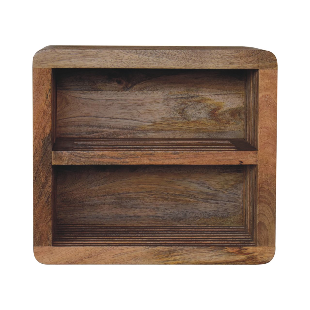 Soba Wide Wall Mounted Bedside Shelf Solid Mango Wood Natural