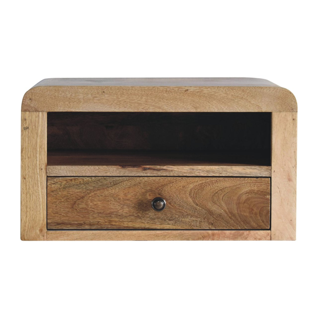 Chunky Wall Mounted Floating Bedside Shelf Solid Wood Natural Oak