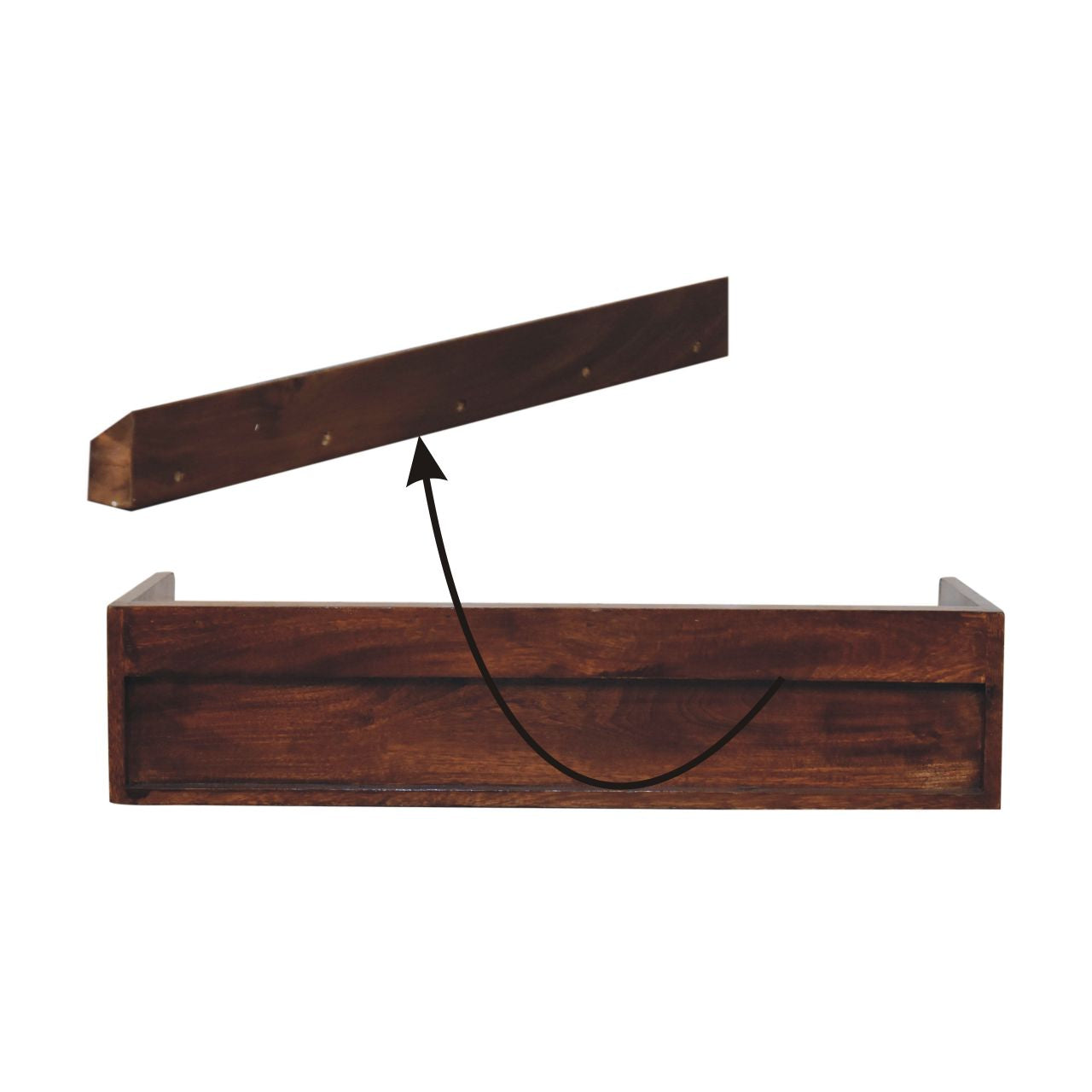 Belmont Wide Wall Mounted Console Shelf Solid Mango Wood Natural
