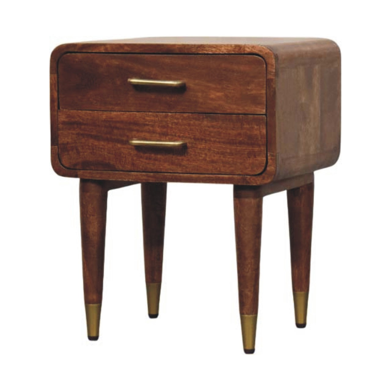 Valenza 2 Drawer Solid Mango Wood Bedside Table Natural