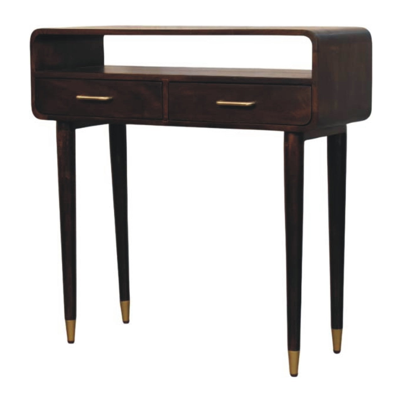 Valenza Curved Hallway Console Table with Drawer Natural