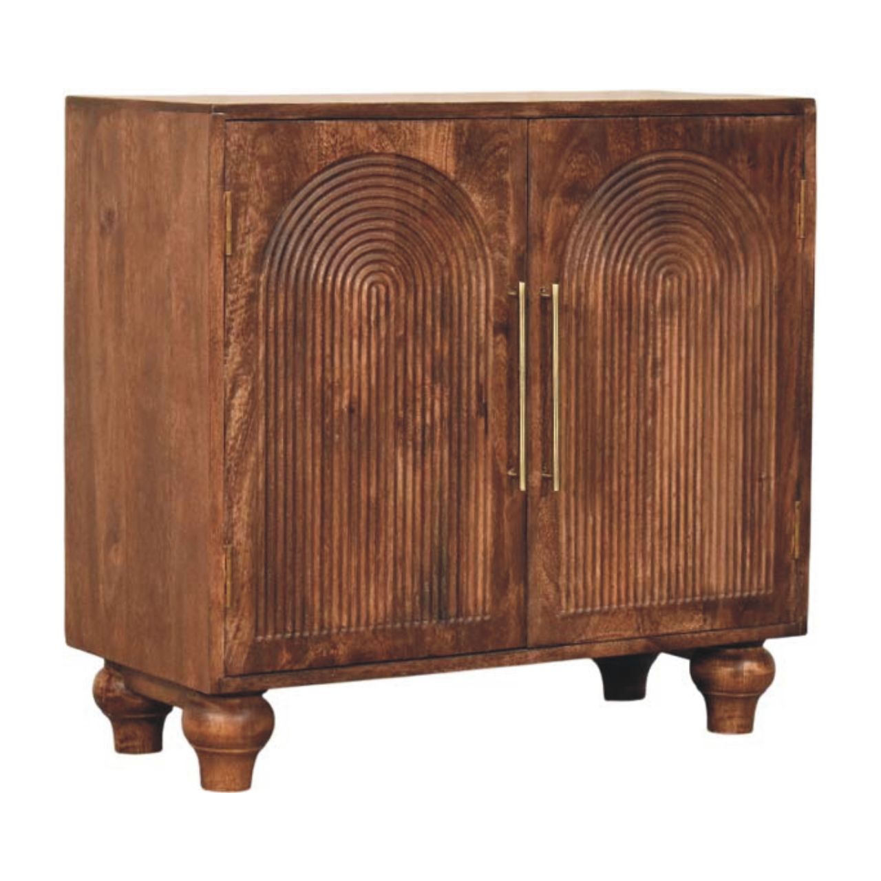 Arco Groove Fluted Sideboard Solid Mango Wood Living Room