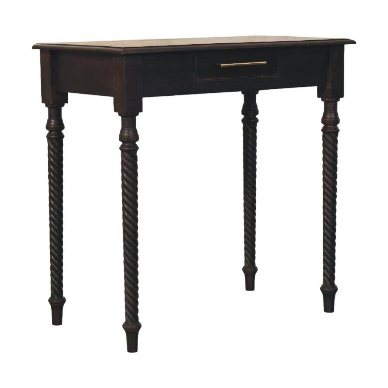 Cordelier Turned Leg Solid Mango Wood Writing Desk Natural