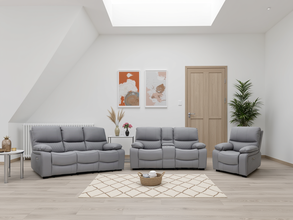 Orla Electric Recliner Sofa Grey 3+2+1 Set