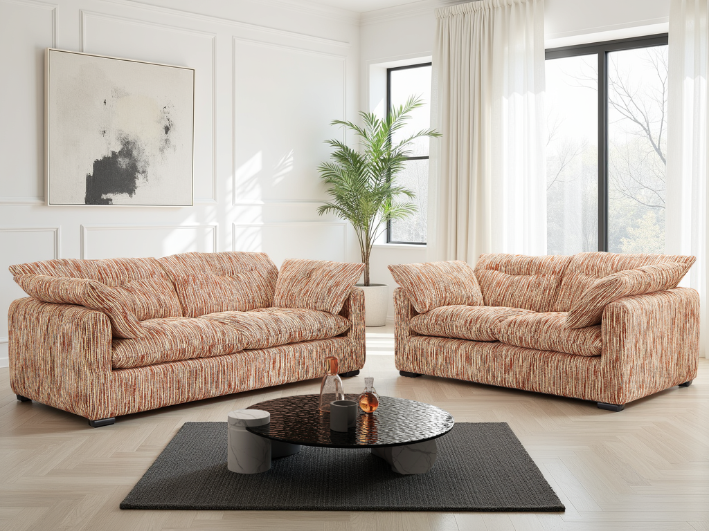 Quetta Sofa Rust/Beige 3+2 Set