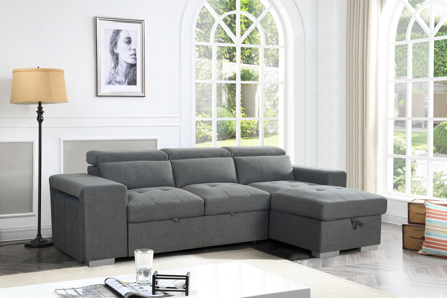 Artemis Sofabed Grey Universal Corner