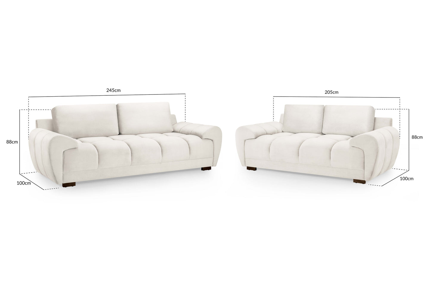 Azzuro Sofa Cream 3+2 Set
