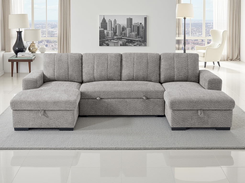 Como Sofabed Grey U Shape Corner