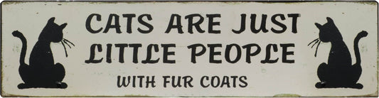 Cats Are Just Little People Mango Wood Wall Plaque Natural