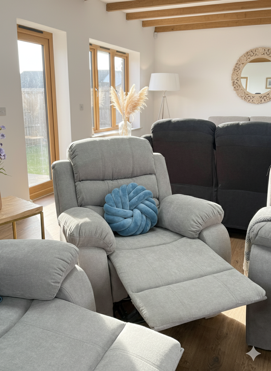 Stanley Manual Recliner Sofa Grey 3+2+1