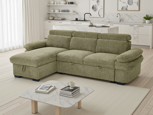 Hudson Sofabed Green Universal Corner