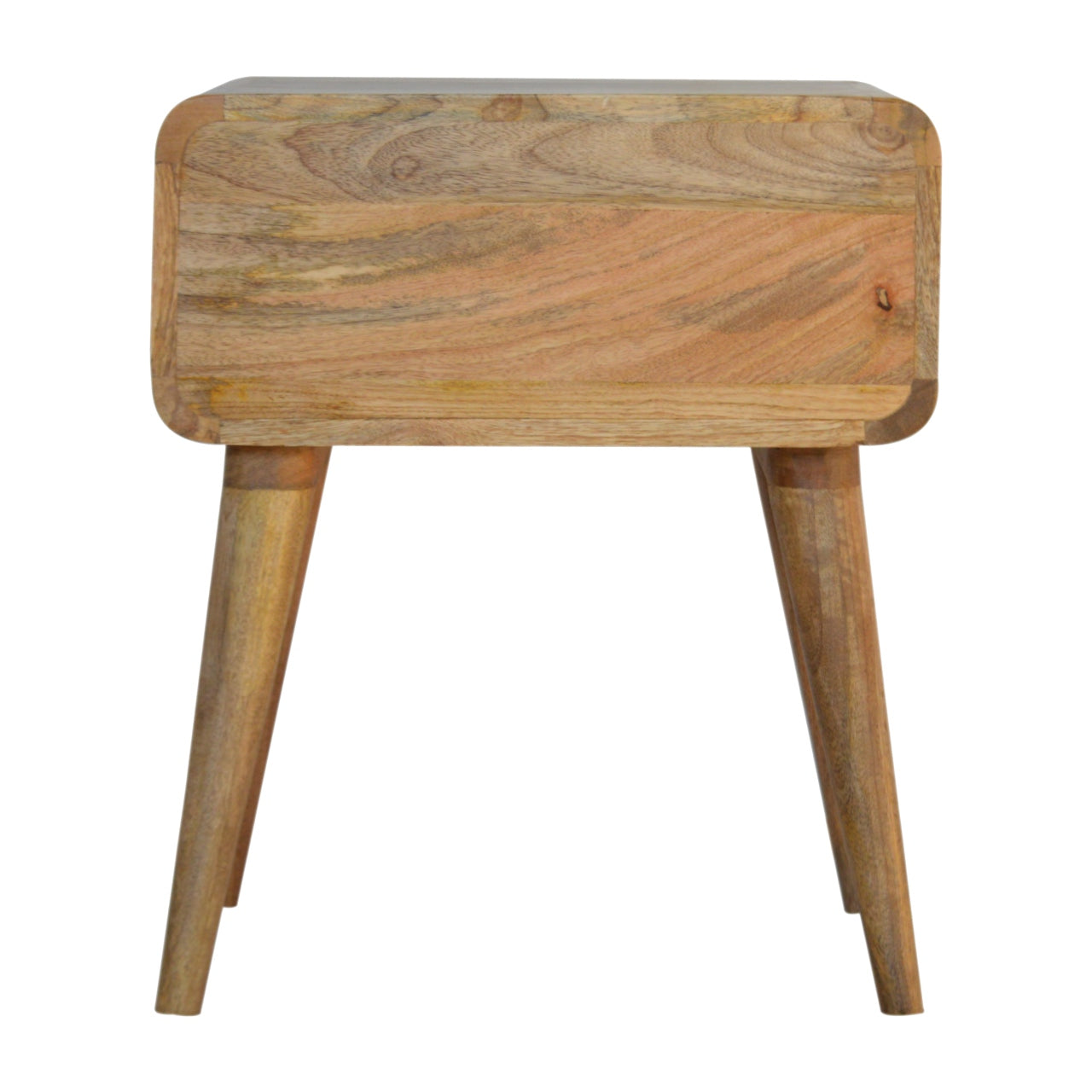 Close-Knit Woven Fabric Door Solid Wood Bedside Table Natural