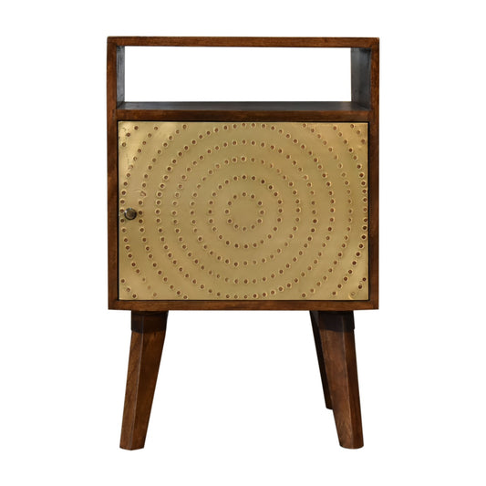 Zen Minimalist Open Solid Mango Wood Bedside Table Natural