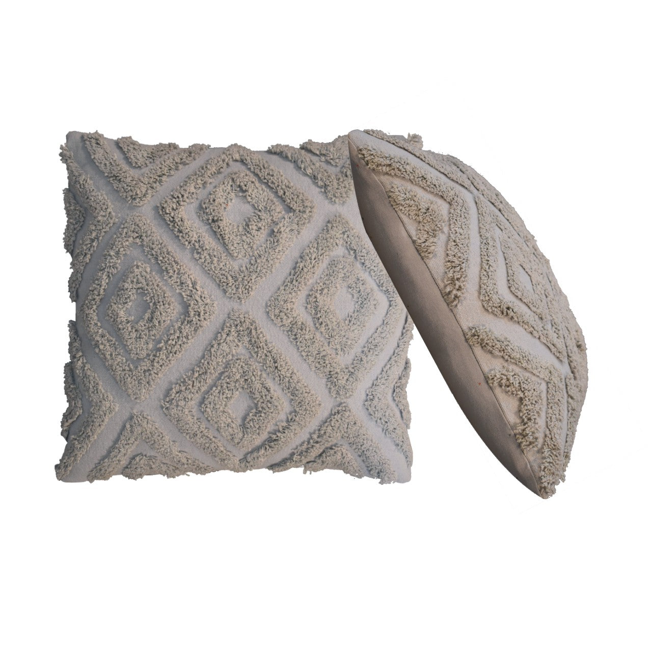 Grey Mini Diamond Tassel Scatter Cushion Set of 2