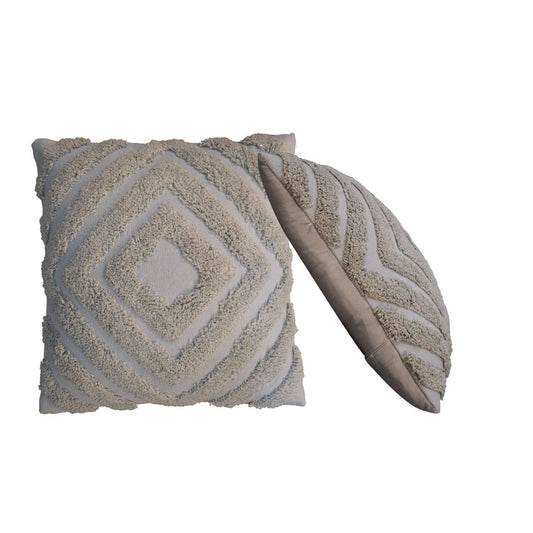 Grey Diamond Weave Cushion Cover Set of 2
