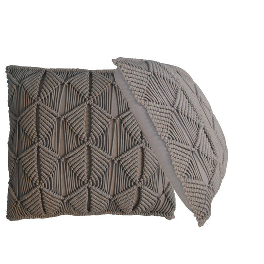Esmi Woven Grey Cushion Cover Set of 2 Cotton