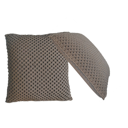 Myra Woven Grey Cushion Cover Set of 2 Cotton