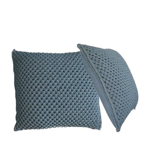 Myra Woven Blue Cushion Cover Set of 2 Cotton