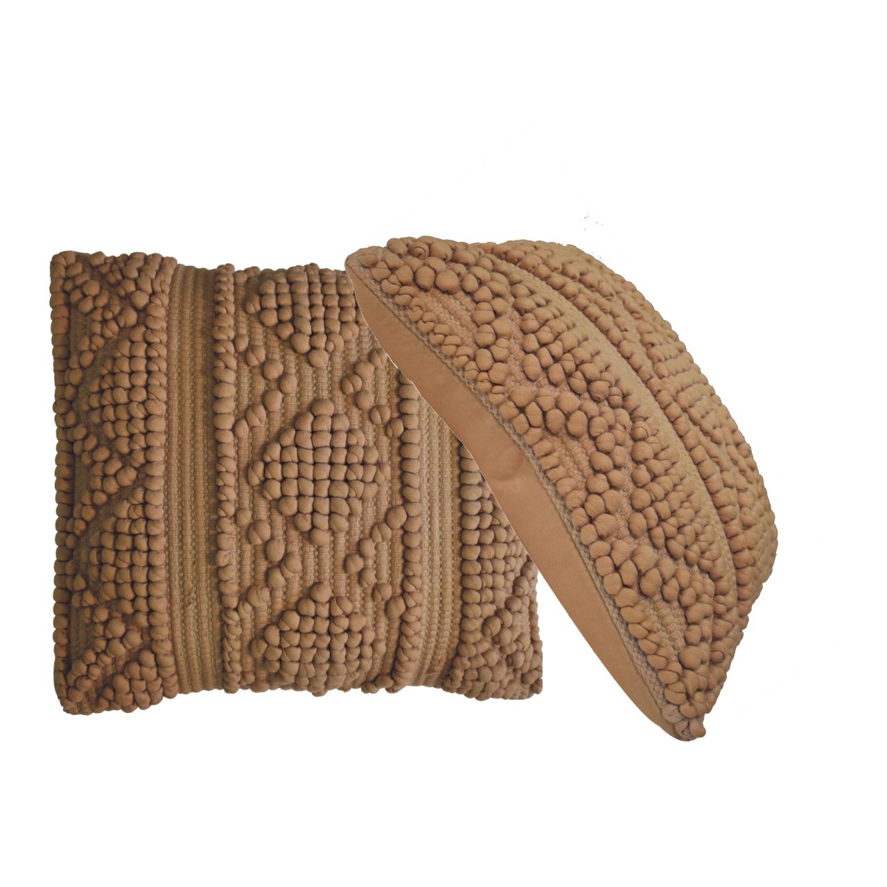 Nola Woven Coffee Natural Cushion Cover Set of 2