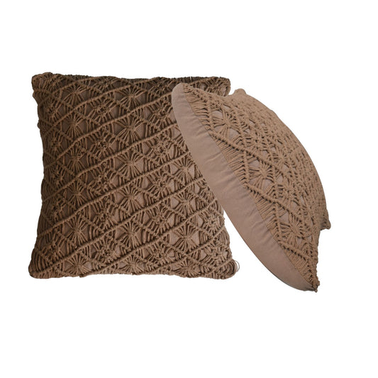 Maura Coffee Woven Natural Cushion Cover Set of 2
