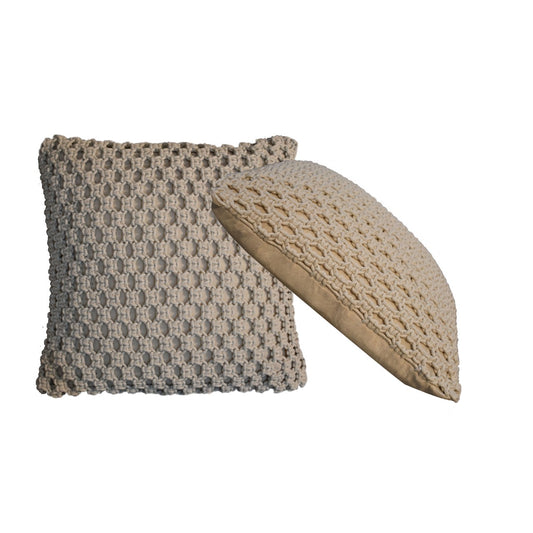 Myra Woven Natural White Cushion Cover Set of 2 Cotton