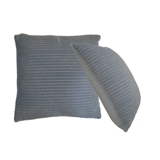 Ribbed Textured Grey Cushion Cover Set of 2 Fabric