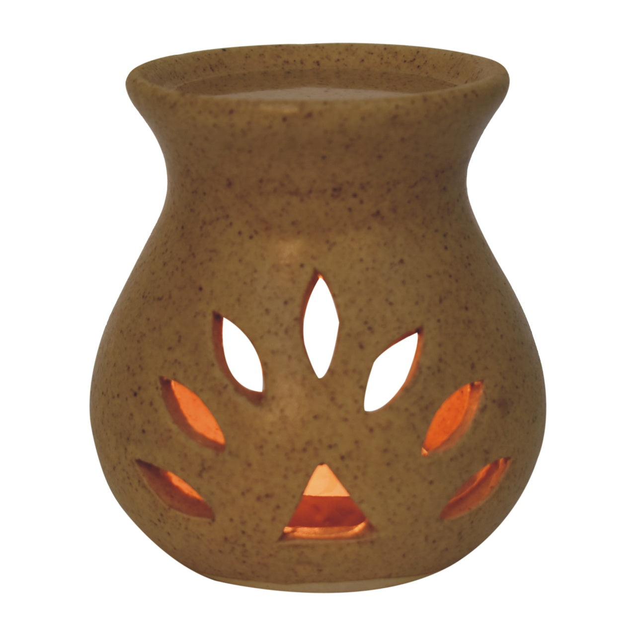 Cutout Beige Ceramic Oil Burner Tea Light Holder