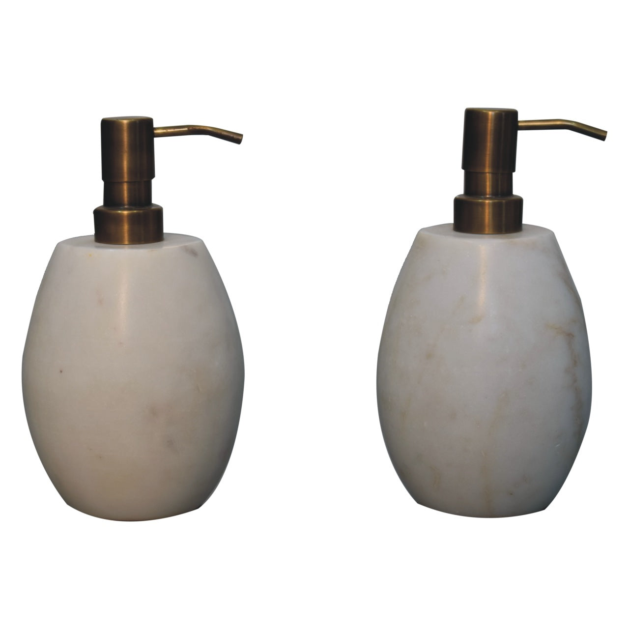 White Marble Soap Dispenser Set of 2 Bathroom Natural
