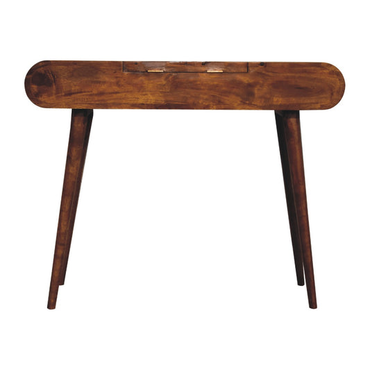 Chestnut Mango Wood Dressing Table with Integrated Full Mirror