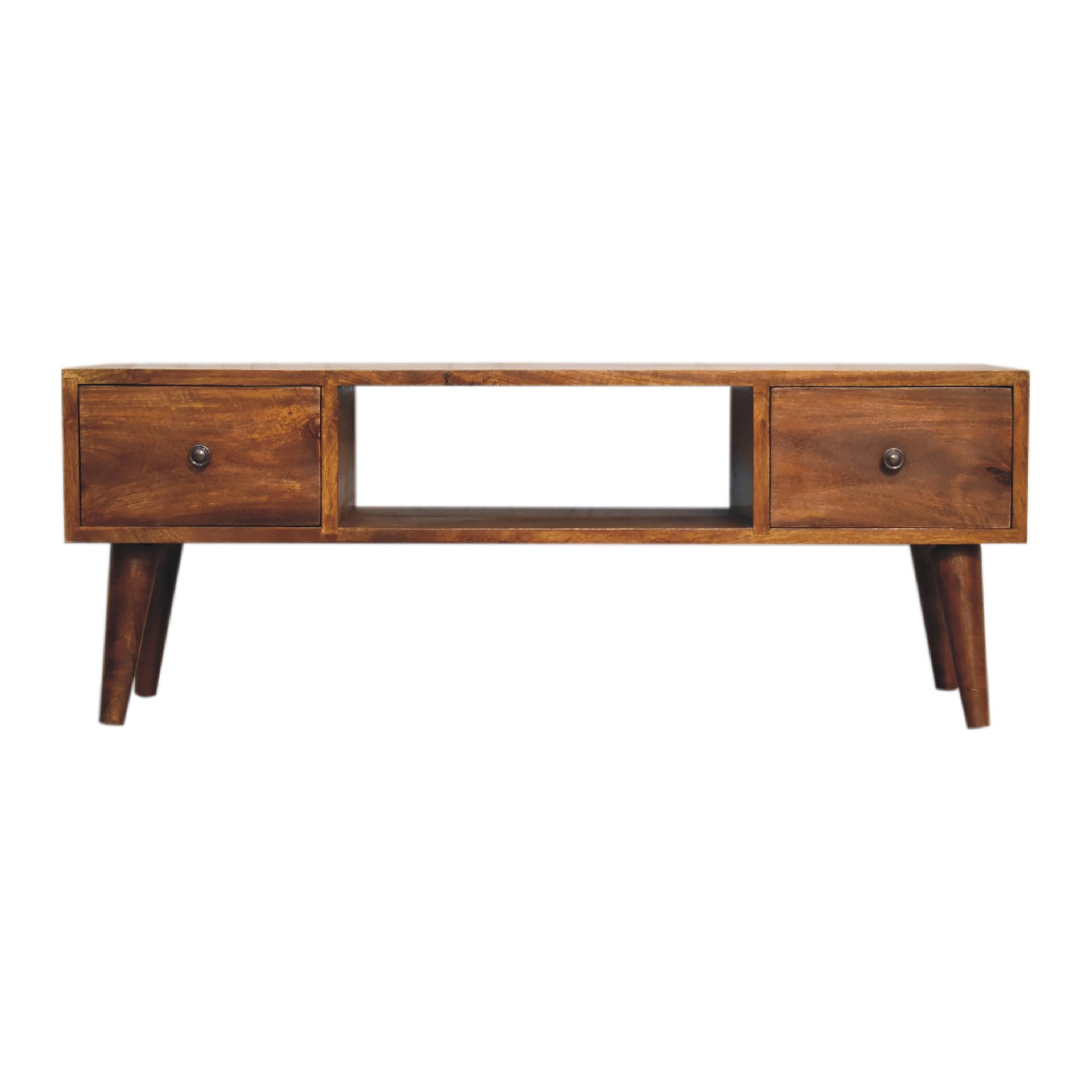Classic Solid Mango Wood Coffee Table Chestnut Finish