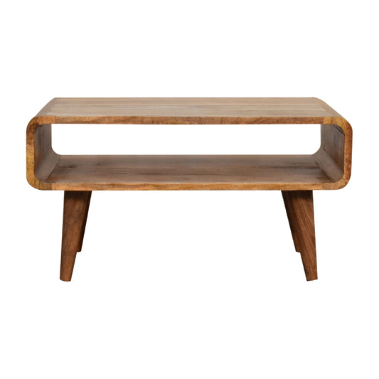 Wide Open TV Media Unit Low Board Solid Mango Wood Natural