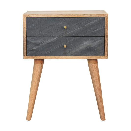 Slade Open Shelf Solid Mango Wood Bedside Table Natural Oak
