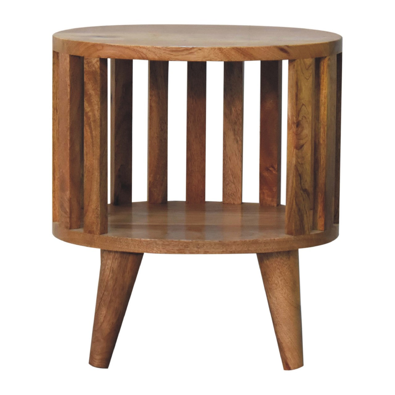 Ariella Low Single Open Shelf Solid Mango Wood Bedside Table