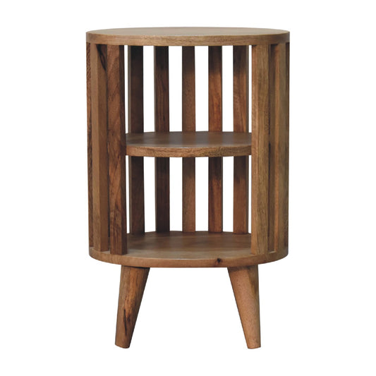 Ariella Twin Open Shelf Solid Mango Wood Bedside Table Natural