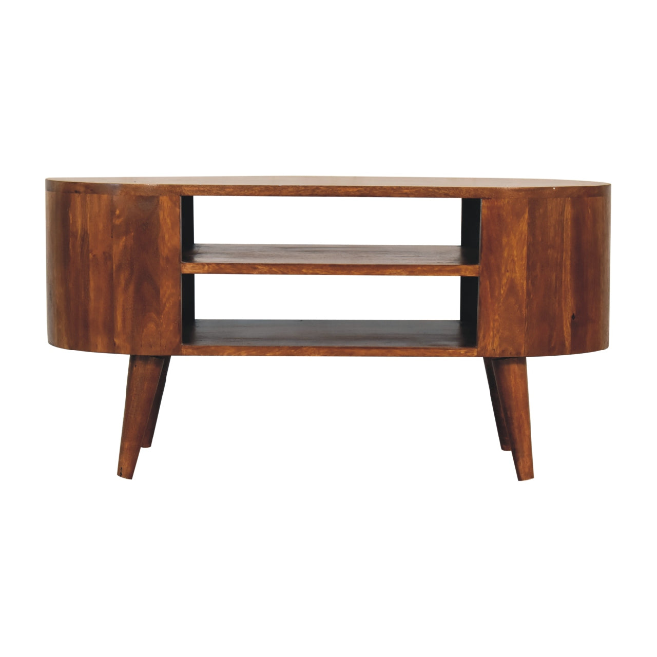 Cortez Low Board TV Media Unit Solid Mango Wood Chestnut