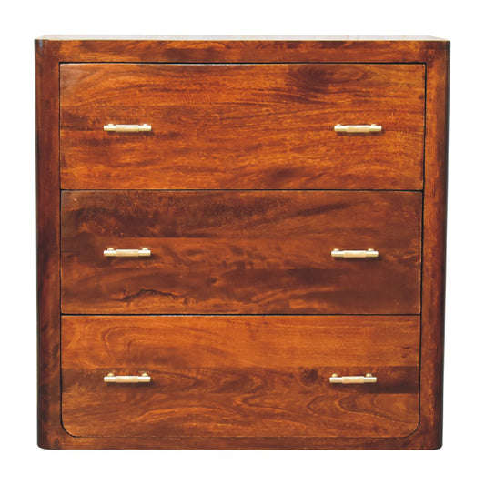 Luca Wide 4 Drawer Solid Mango Wood Chest of Drawers Natural