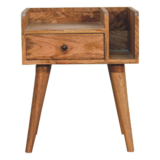 Collective Open Shelf Solid Mango Wood Bedside Table Natural