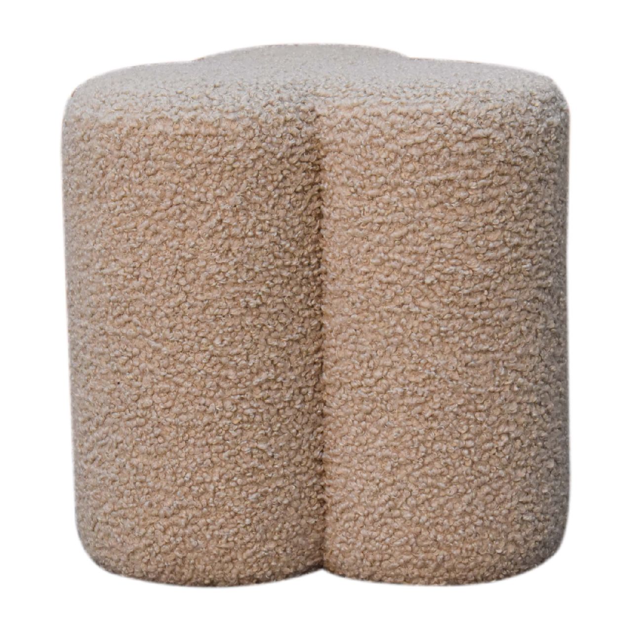 Mud Boucle Clover Shaped Sculptural Upholstered Footstool