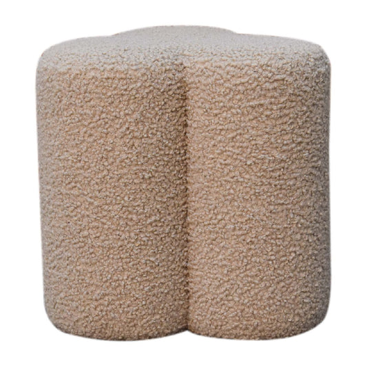 Mud Boucle Clover Shaped Sculptural Upholstered Footstool