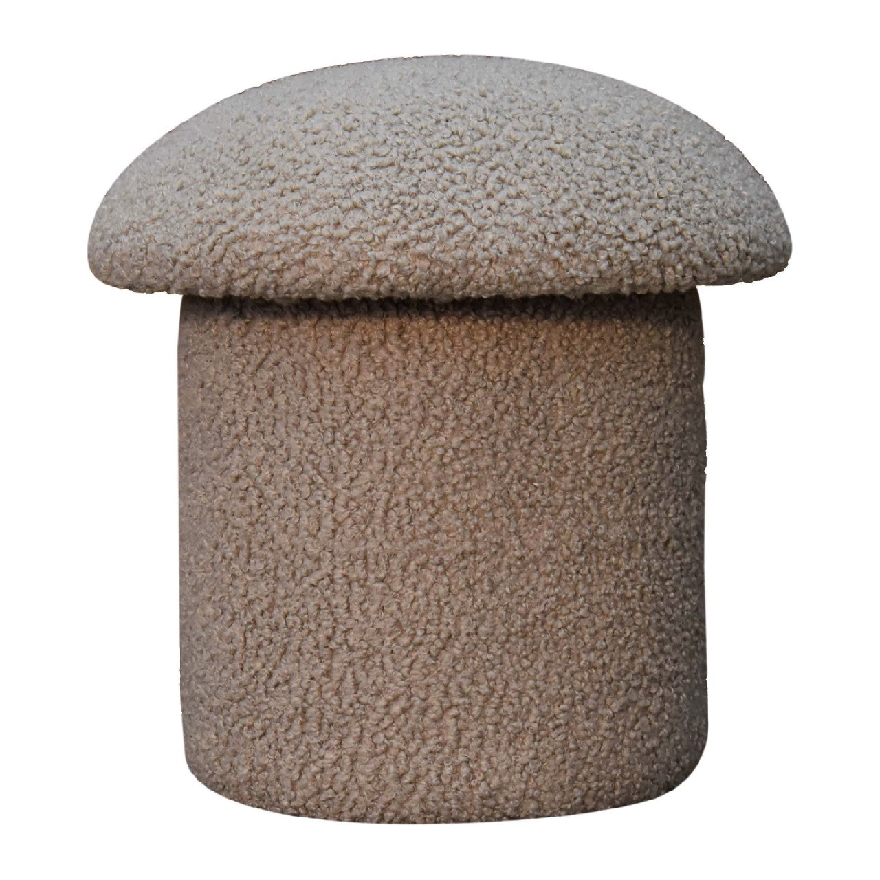 Mud Boucle Mushroom Shaped Footstool Neutral Soft Upholstered